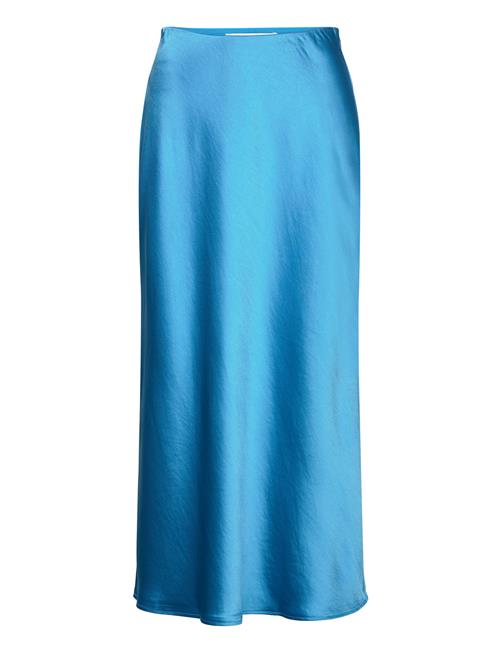 Mango Midi Satin Skirt Mango Blue