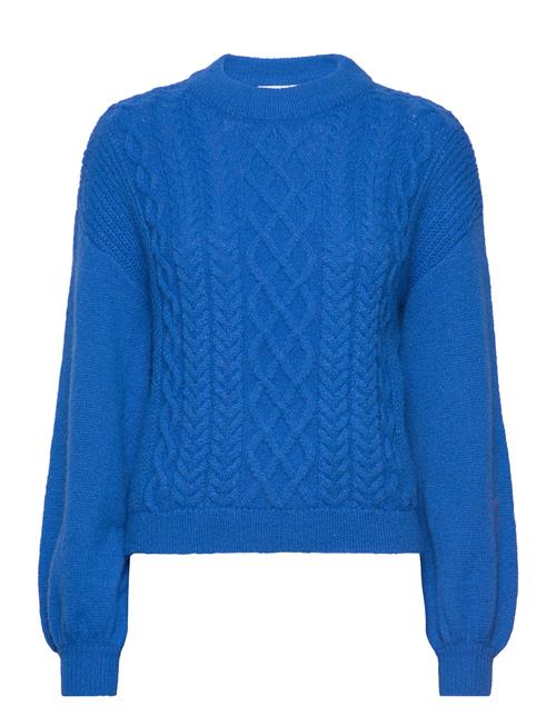 Vila Vichinti O-Neck Cable Knit Top-Noos Vila Blue