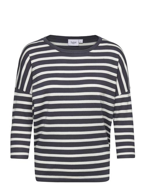 Se Mikasz Striped Pullover Saint Tropez Blue ved Booztlet