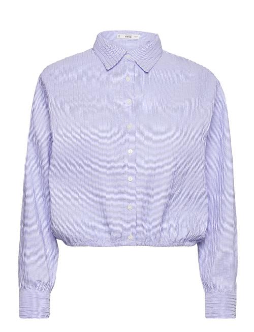 Mango Striped Textured Shirt Mango Blue