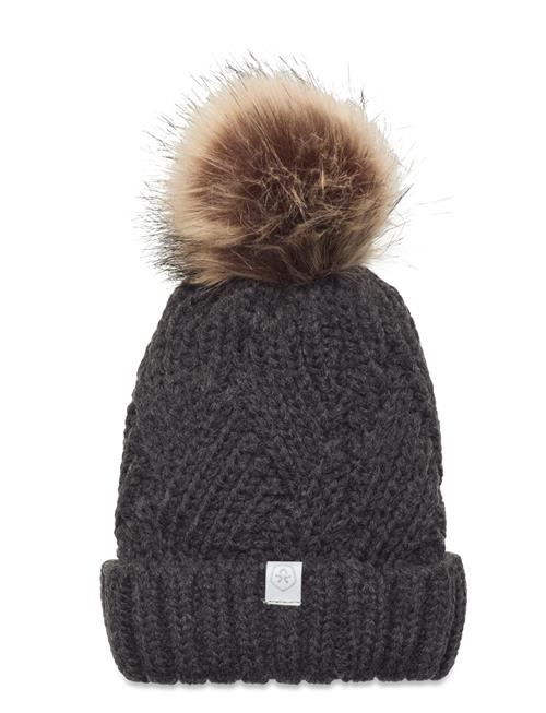 Color Kids Hat W. Detachable Fake Fur Color Kids Grey