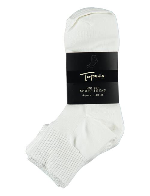 TOPECO Sport Socks, Mid-Cut 4-P, White 40/45 TOPECO White