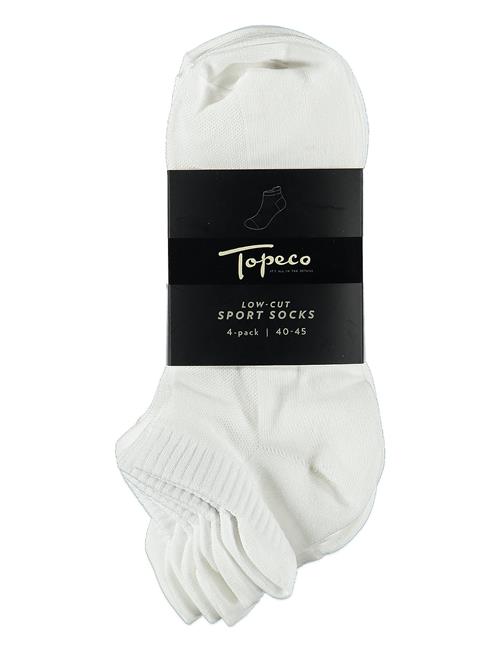 TOPECO Sport Socks, Low-Cut 4-P, Black 40/45 TOPECO White