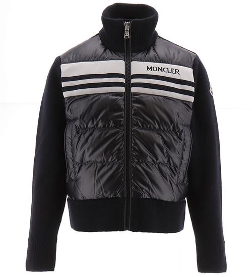 Moncler Moncler Cardigan - Uld/Dun - Navy m. Hvid