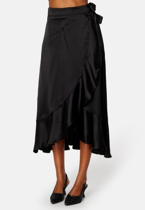 Object Collectors Item Sateen Wrap Skirt A Fair Black 34