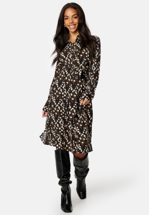 Se Object Collectors Item Leonora L/S Shirt Dress Black AOP:Animal Spl 34 ved Bubbleroom