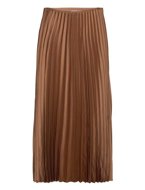 Mango Pleated Midi Skirt Mango Brown