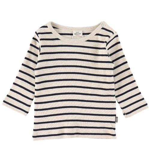 Se Mads NÃ¸rgaard Bluse - Tobinino - Navy/Nature Melange ved KidsWorld