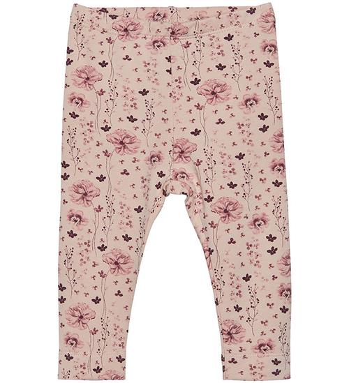 Se En Fant En Fant Leggings - Sweat - Rose Dust m. Blomster ved KidsWorld