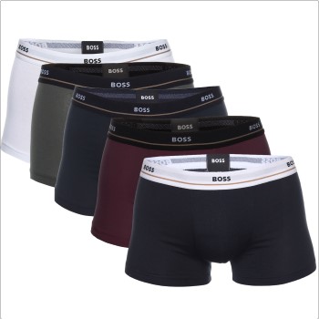 BOSS 5P Cotton Boxer Trunks Flerfarvet-2 bomuld X-Large Herre