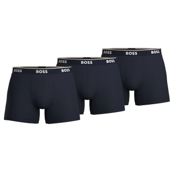 BOSS 3P Cotton Stretch Boxer Brief Long Mørkblå bomuld Large Herre