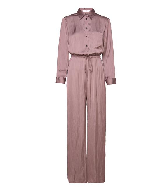 Se Mango Long Satin Shirt Jumpsuit Mango Brown ved Booztlet