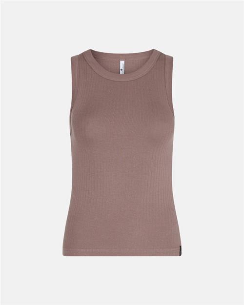 Rib tanktop  | Bambusviskose | Brun