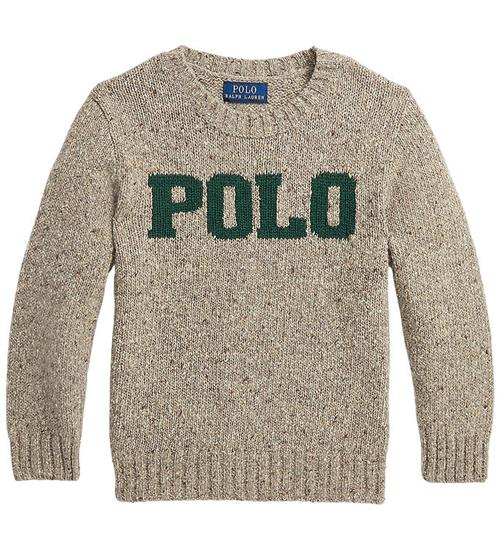 Se Polo Ralph Lauren Bluse - Uld - Brunmelerert m. MÃ¸rkegrÃ¸n ved KidsWorld