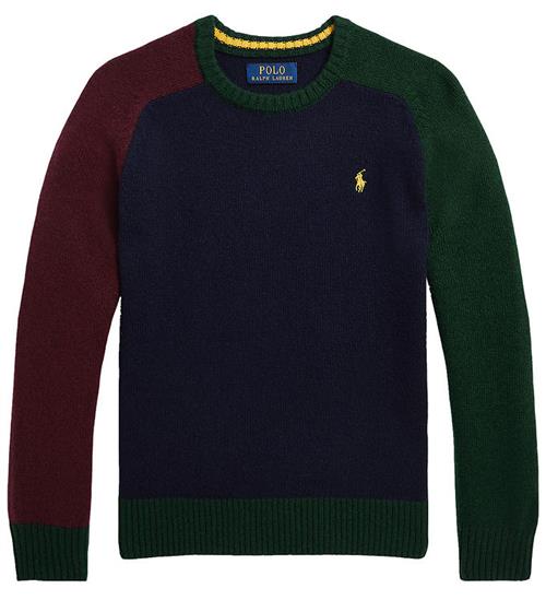 Se Polo Ralph Lauren Bluse - Strik - Navy/Army/Bordeaux ved KidsWorld