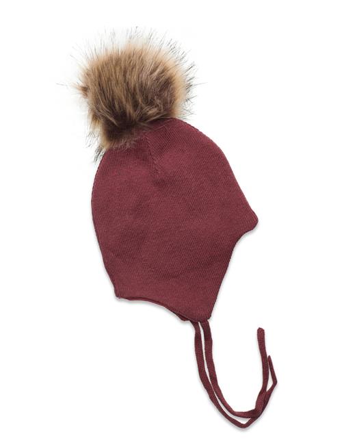 Hat W. Detachable Fake Fur Minymo Red