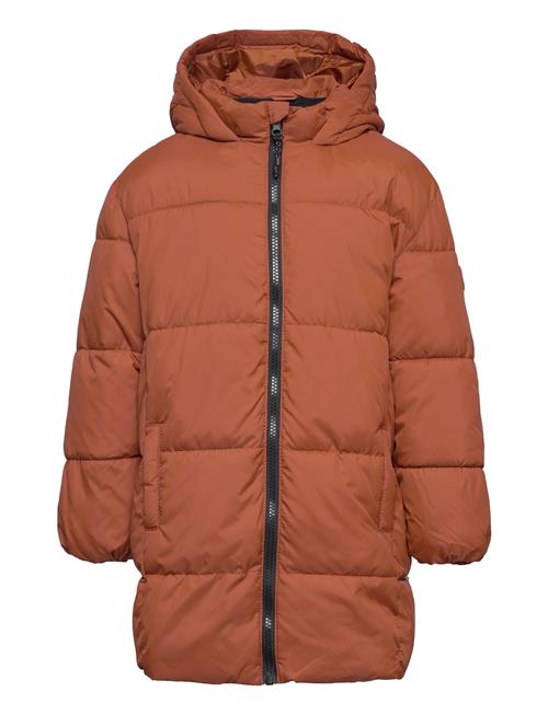 Se Mango Quilted Long Coat Mango Orange ved Booztlet