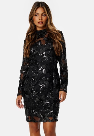 Bubbleroom Occasion Blanca Embroidered Dress Black 34