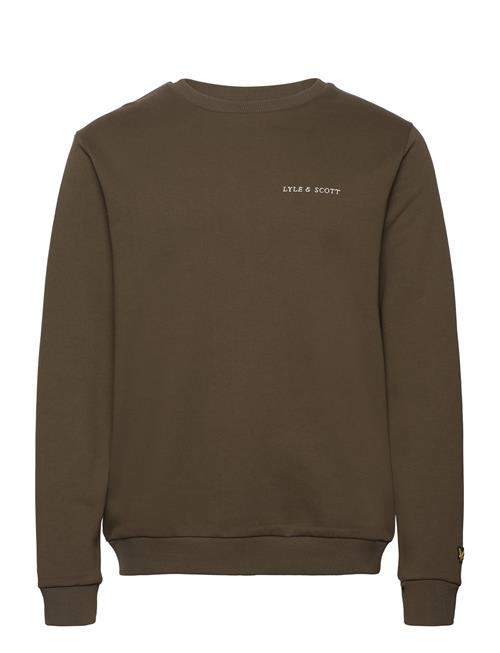 Lyle & Scott Embroidered Crew Neck Sweatshirt Lyle & Scott Khaki