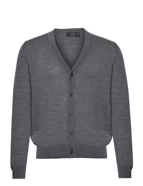 Se Mango 100% Merino Wool Cardigan Mango Grey ved Booztlet