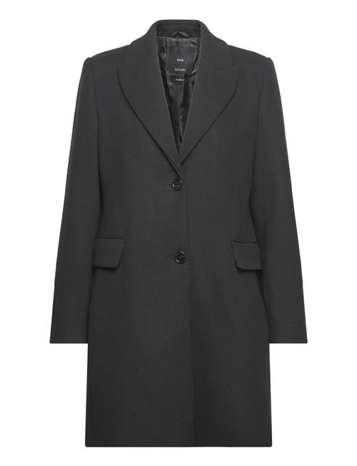 Lapelled Straight-Cut Coat Mango Black