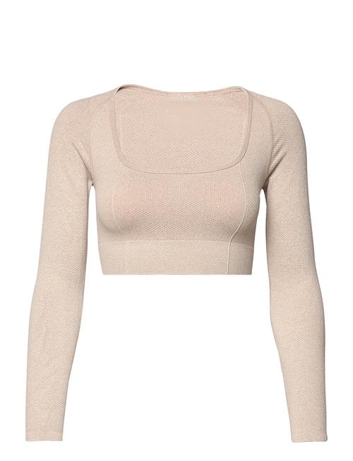 Luxe Seamless Crop Long Sleeve Aim´n Beige