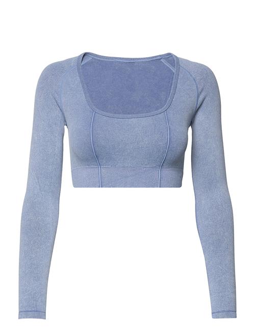 Washed Denim Seamless Cropped Long Sleeve Aim´n Blue