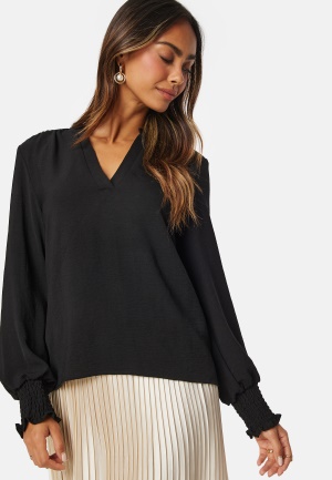 ONLY Mette V-Neck Smock Top Black XS