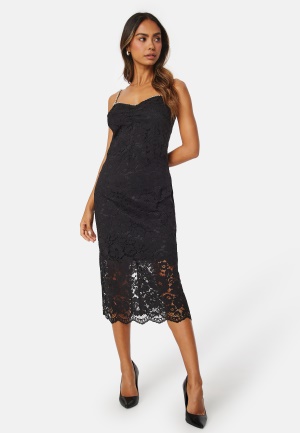 Se YAS Katja Strap Midi Dress Black L ved Bubbleroom