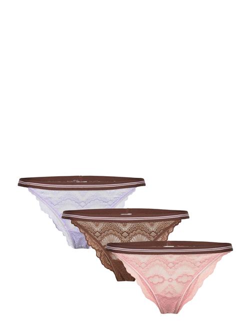 Se Becksöndergaard Wave Lace Ray Tanga 3 Pack Becksöndergaard Pink ved Booztlet