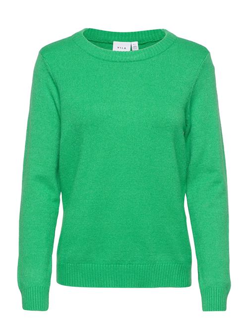 Se Vila Viril O-Neck L/S Knit Top - Noos Vila Green ved Booztlet