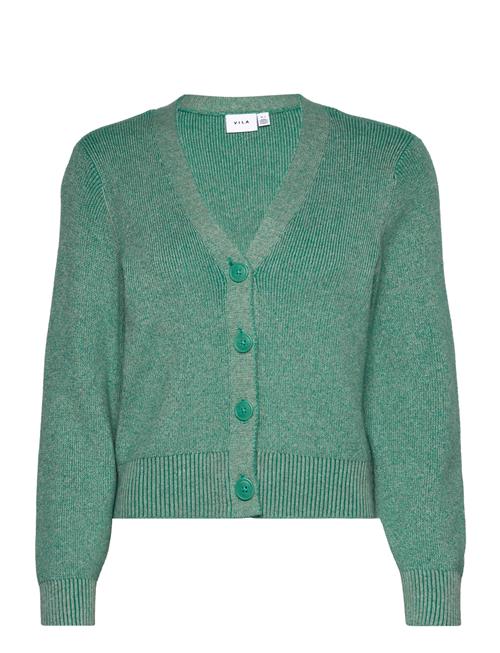 Vila Viril Multi Short L/S Knit Cardigan-Noos Vila Green