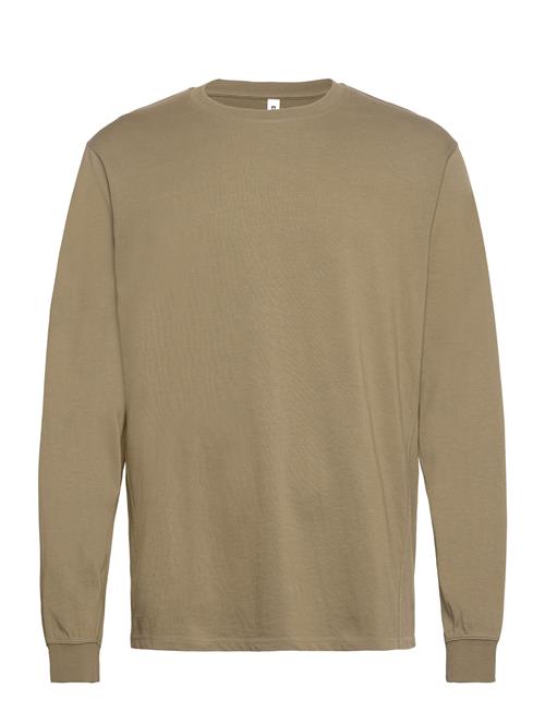 Se Enkel Studio Esleaf Ls Crewneck - Organic M Enkel Studio Khaki ved Booztlet