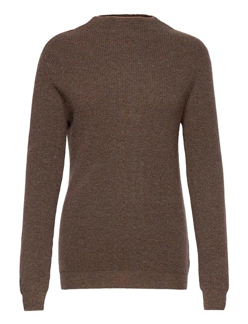 Se Davida Cashmere Rib Funnel Neck Sweater Davida Cashmere Brown ved Booztlet