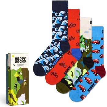 Happy socks Happy Sock Out And About Socks Gift Set Strømper 4P Flerfarvet Str 36/40