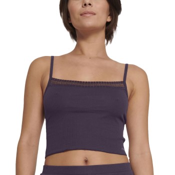 Sloggi GO Ribbed Crop Top Mørkelilla bomuld Small Dame