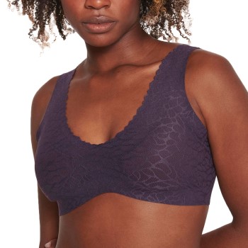 Sloggi Bh ZERO Feel Lace 2.0 Bralette Mørkelilla Large Dame