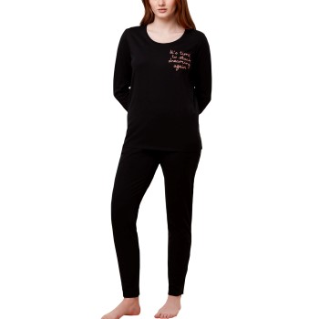 Triumph PK 03 Long Sleeve Pyjama Set Sort bomuld 42 Dame