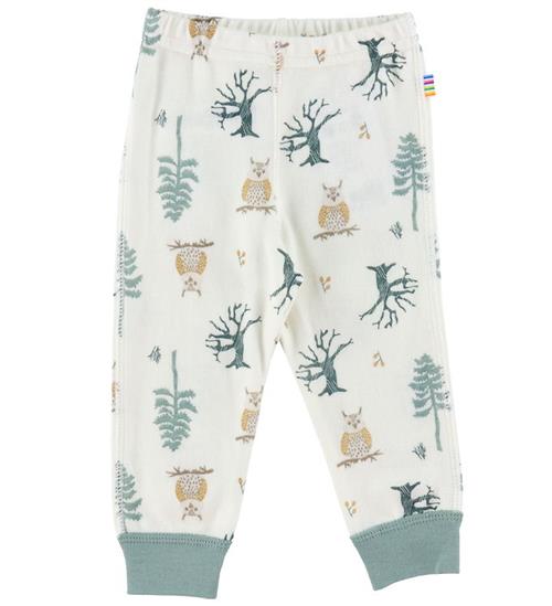 Se Joha Leggings - Uld/Bambus - Offwhite m. Skov ved KidsWorld