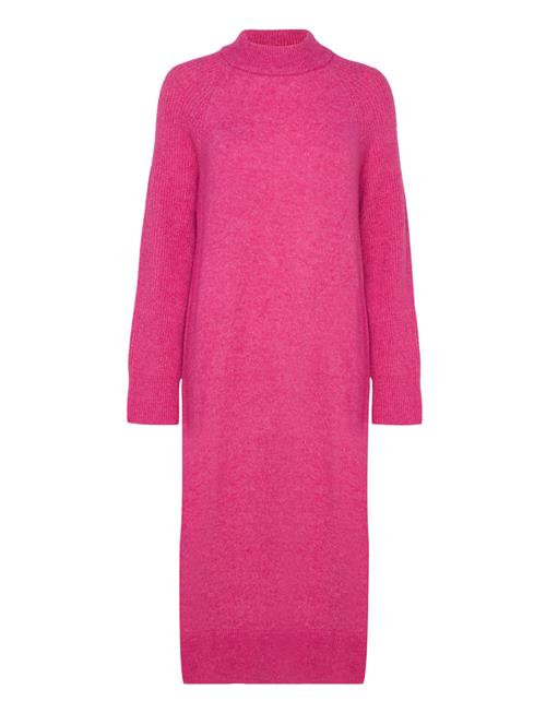 Selected Femme Slfrena Ls High Neck Knit Dress Camp Selected Femme Pink