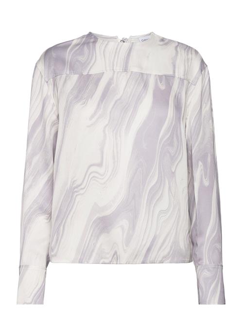 Calvin Klein Shine Viscose Ls Top Calvin Klein Purple