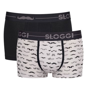 Sloggi 2P Men GO Movember Hipster Sort/Hvid bomuld Large Herre