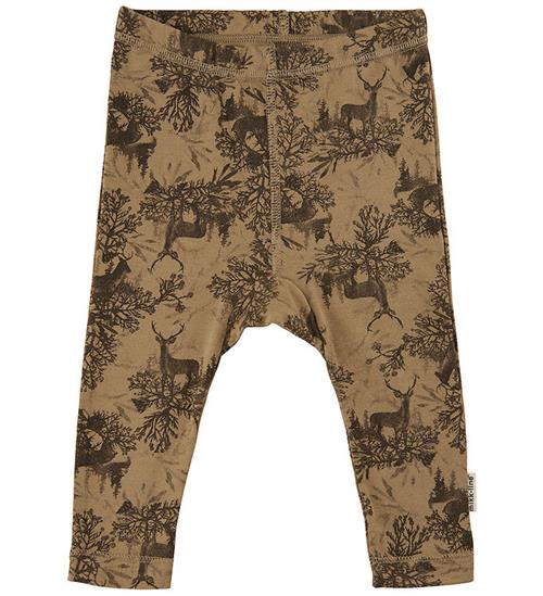 Se Mikk-Line Leggings - Uld/Bambus - Kelp m. Print ved KidsWorld