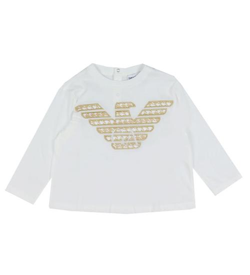 Se Emporio Armani Bluse - Hvid/Beige m. Logo ved KidsWorld