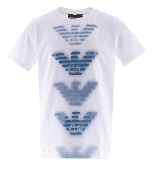 Se Emporio Armani Emporio Armani T-shirt - Hvid m. BlÃ¥ ved KidsWorld