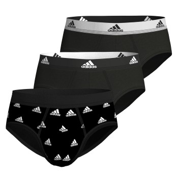 adidas 3P Active Flex Cotton Brief Sort/Hvid bomuld Large Herre