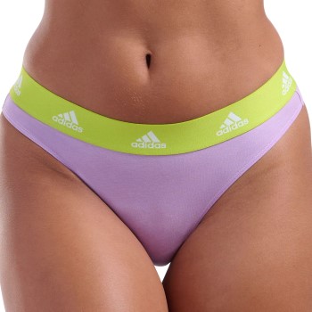 adidas Trusser 3P Sport Cotton Logo Thong Violet/Sort bomuld Medium Dame