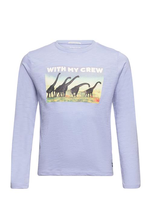 Se Tom Tailor Photoprint Longsleeve Tom Tailor Blue ved Booztlet