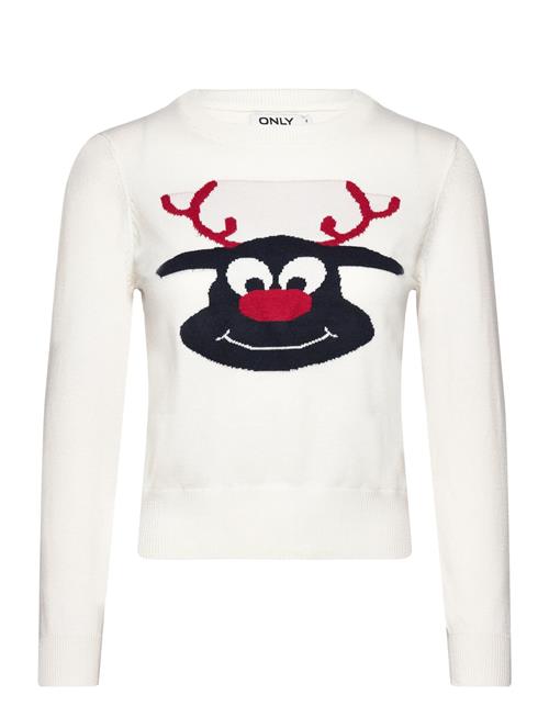 Se ONLY Onlxmas Reindeer Ls O-Neck Box Knt ONLY White ved Booztlet