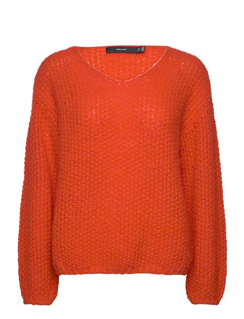 Se Vero Moda Vmerin Structure Ls V-Nk Pullover Ga Boo Vero Moda Orange ved Booztlet